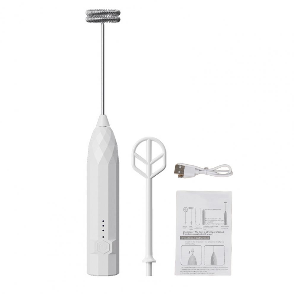Mini Milk Frother Rechargeable Electric Milk Frother Handheld Stainless Steel Mixer for Coffee Eggs Low Noise Egg Whisk Kitchen