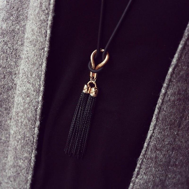 Sweater Coat Necklace Pendant, Tassel Sweater Chain, Fashionable and Versatile Tassel Long Necklace for Women