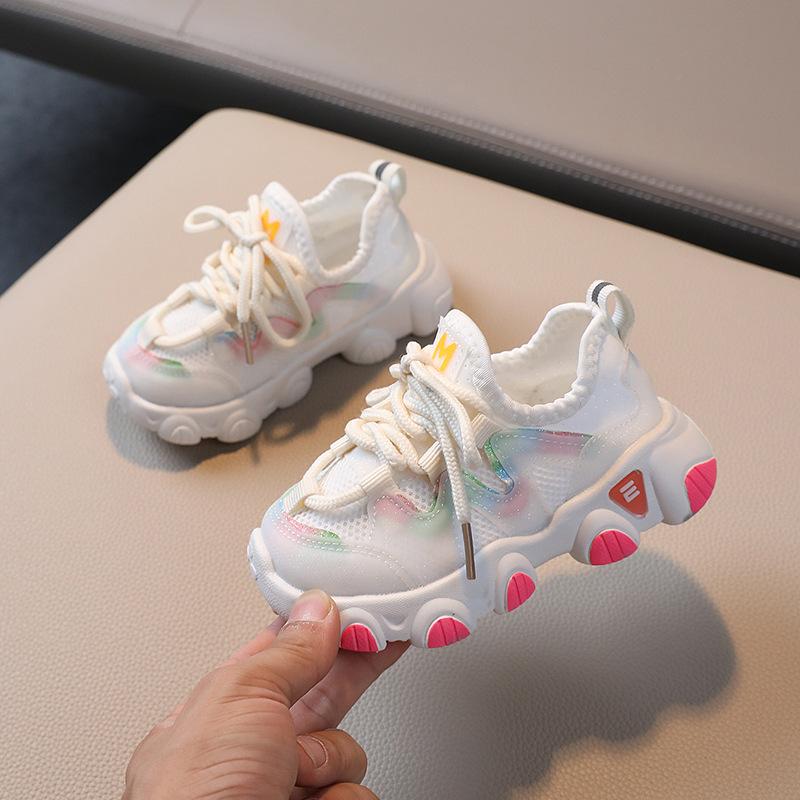 Girls Sports Shoes Single Mesh Shoes Spring And Autumn Summer Kids Breathable Mesh Sneakers Fashion Nonslip Hotest 21