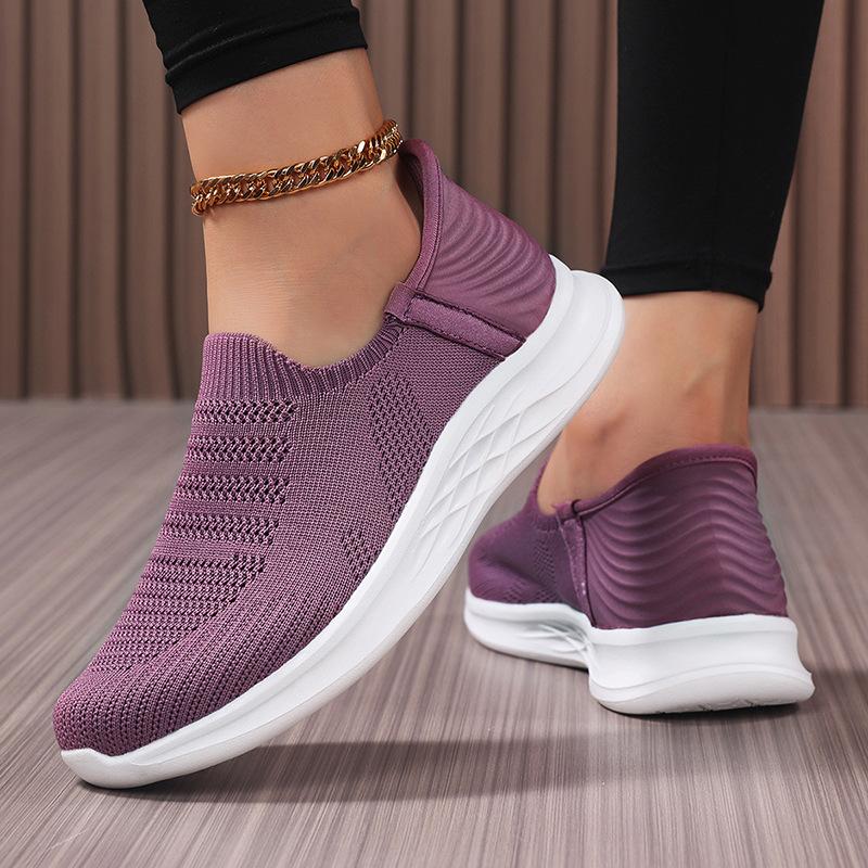 New spring one-pedal sneakers mother shoes widened middle-aged and elderly non-slip soft-soled walking shoes