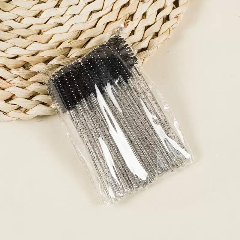 Color Spiral Disposable Eyelash & Eyebrow Brush - Portable Beauty Makeup Tool with Solid Crystal Design