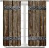 Brown Wooden Curtains   Rustic Old Plank Western Vintage Farmhouse Barn Door Prints Blackout Rod Pocket Window Treatments Drapes