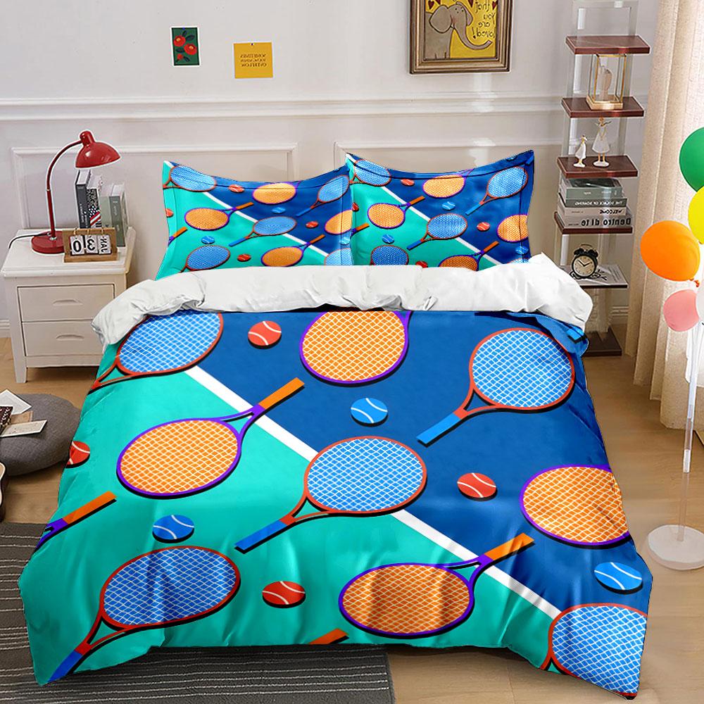 Grosstor Unisex Infant Tennis Set For Active Play Days Kid's And Adults' Bedroom Decor, Exquisite Three-Piece Bedding Set Gift 200Cm
