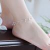 925 Sterling Silver Tassel Star Bead Charm Bracelets Anklet Bracelets For Women Girls Party Wedding Jewelry A173