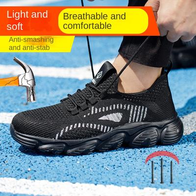 Zapatos de Seguridad Laboral para Hombre de Verano Transpirables Tejido Fly Anti-aplastamiento y Anti-perforación