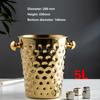 Fashionable and creative ice bucket Stainless steel golden hammer pattern ice bucket red wine champagne ice wine barrel