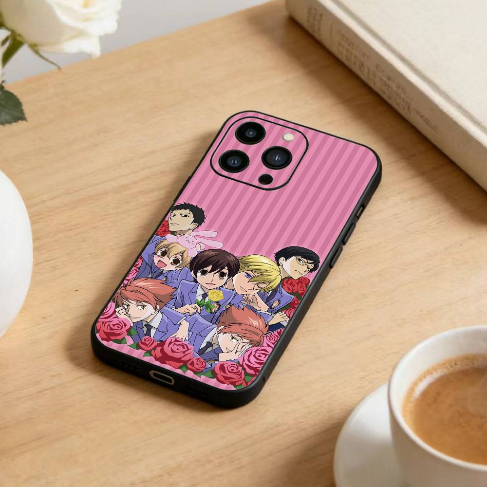 ouran high school host club  Phone Case For iPhone17,16,15,14,13,12 Plus,Max Soft Silicone Black Cover