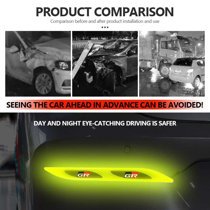 Car Door Sticker Safety Warning Reflector Sticker Reflective Strip Auto Exterior Accessories For Toyota Yaris Corolla Rav4 CHR
