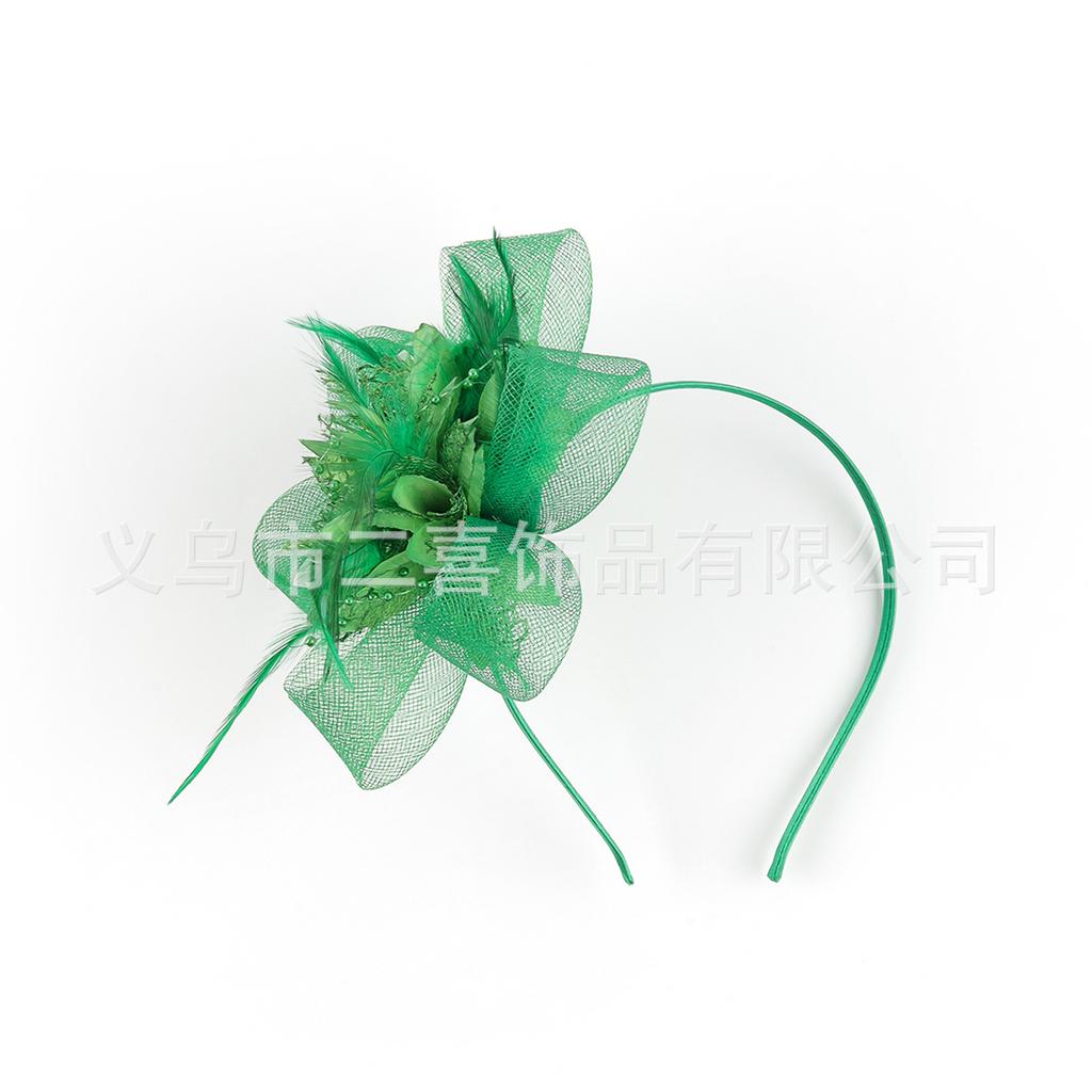 Nouvel hennin à plumes pour fête de mariage, épingle à cheveux bandeau double usage, accessoires de cheveux, chapeau haut