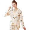 Fenteng Spring And Autumn Lapel Cardigan, Pure Cotton Long-Sleeve Pajamas, Women's Loungewear, Ladies' Sleepwear, Soft Cotto