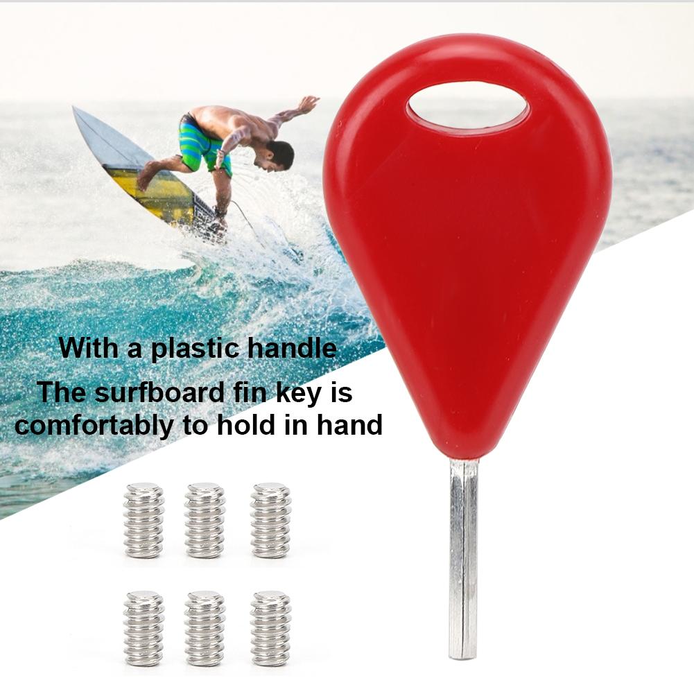 Surfboard Accessories Surf Fin Key Screws Set for FCS Fins Surfing Equipment(Red )