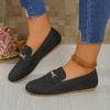 Fashion Plus Size 2025 New Hot Sale Women's Flats Shoes Outdoor Metal Decor Slip on Soft Sole Flats Comfortable Casual Walking Shoes