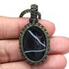 Grauer Botswana-Achat Edelstein Halloween Geschenk Schmuck Makramee Halskette 20-32 Zoll