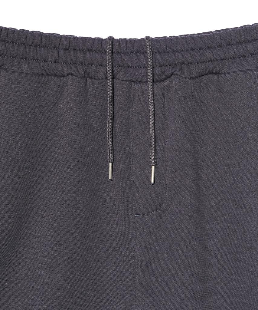 PEACE MAKER Parachute Curved Snap Cargo Bermuda Sweat Shorts (Charcoal)