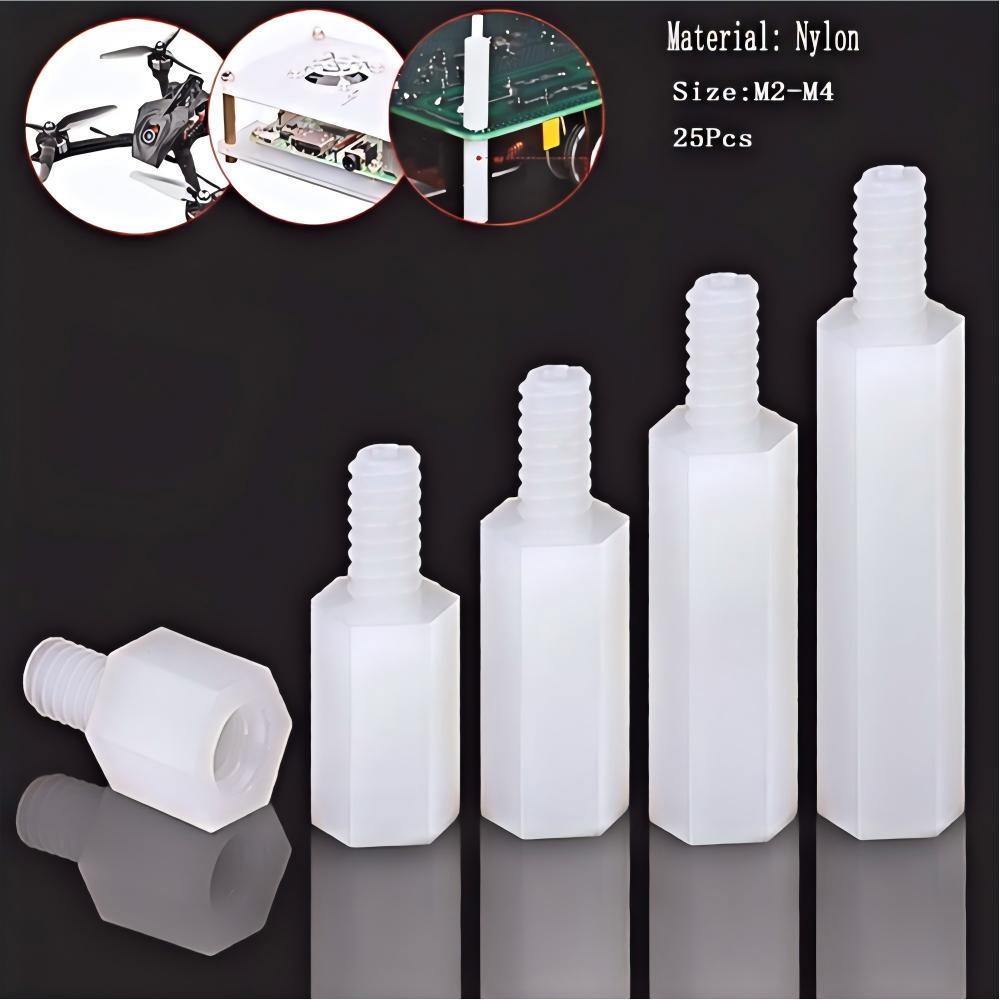 25Pcs White Nylon Single Head Fastener Durables Multi-Purpose Hardware Accessories
