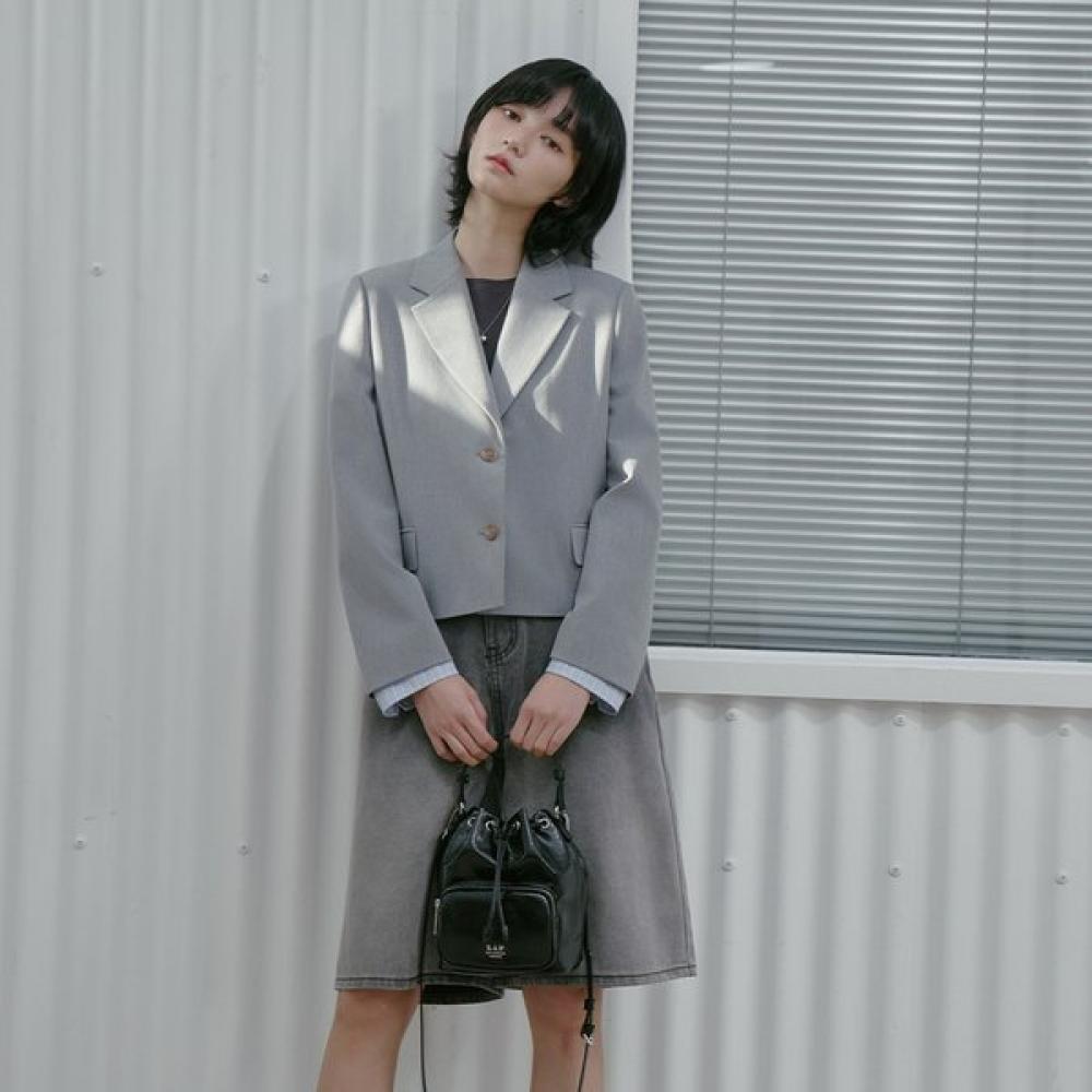 

Lap Color Block Crop Jacket As1wj260 LG (light gray)/M