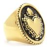 Drop Ship Size 7~13 Cool Golden Heart Crown Ring 316L Stainless Steel Jewelry Fashion Biker Ring