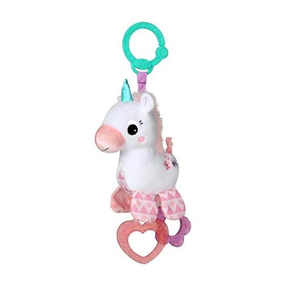 Bright Starts Sparkle & Shine Unicorn [0 months and up] Rattle Rattle Teething Fingertip Educational Stuffed Toy 11122