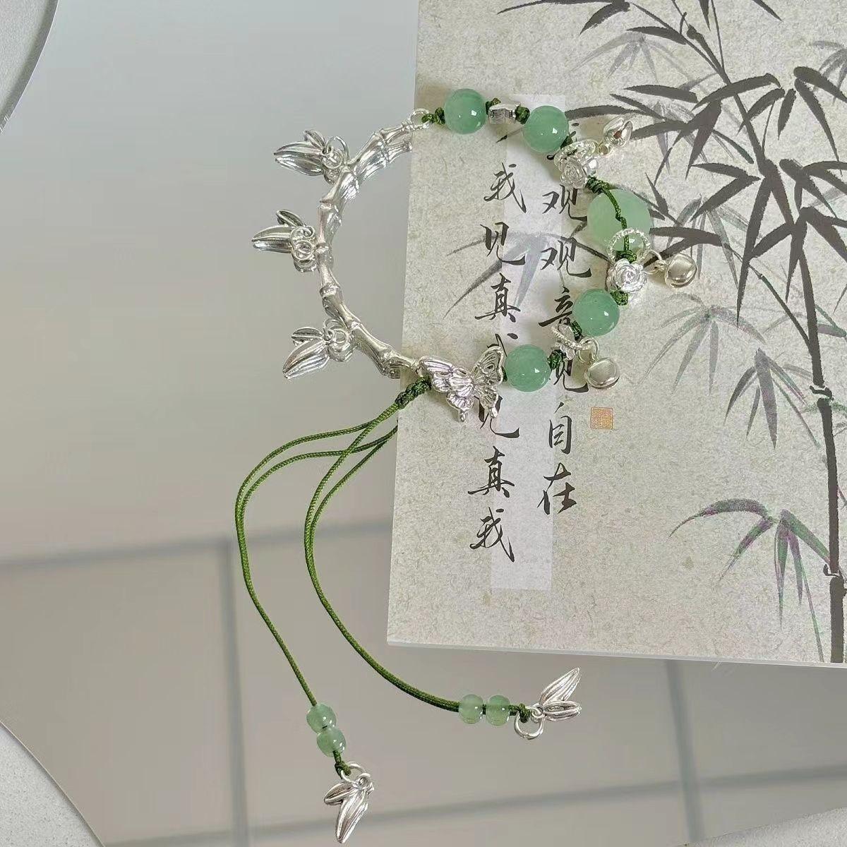 New Chinese style Guochao bamboo butterfly bracelet women s retro ethnic style bracelet niche high-end cold jewelry