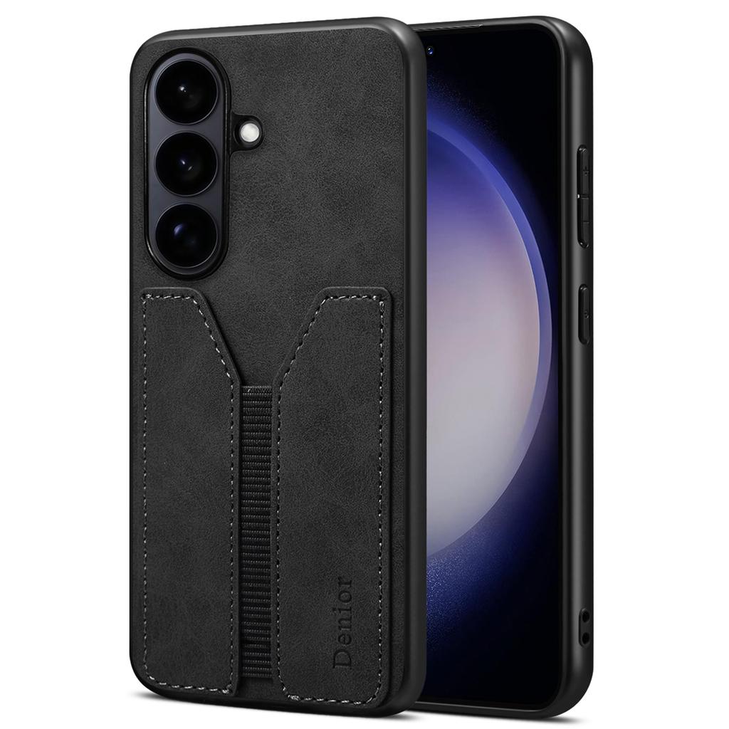 DENIOR For Samsung Galaxy S26/S26 Pro Case Elastic Card Holder PU Leather + TPU + PC Phone Cover