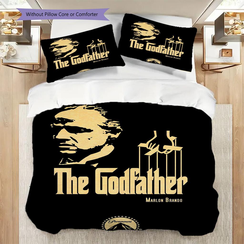 Macht Loyalität Pate Dreiteiliges Set (1 Bettbezug + 2 Kissenbezüge, ohne Füllung) 2D flache Bettbezug und Kissenbezug Weihnachtsgeburtstagsgeschenk