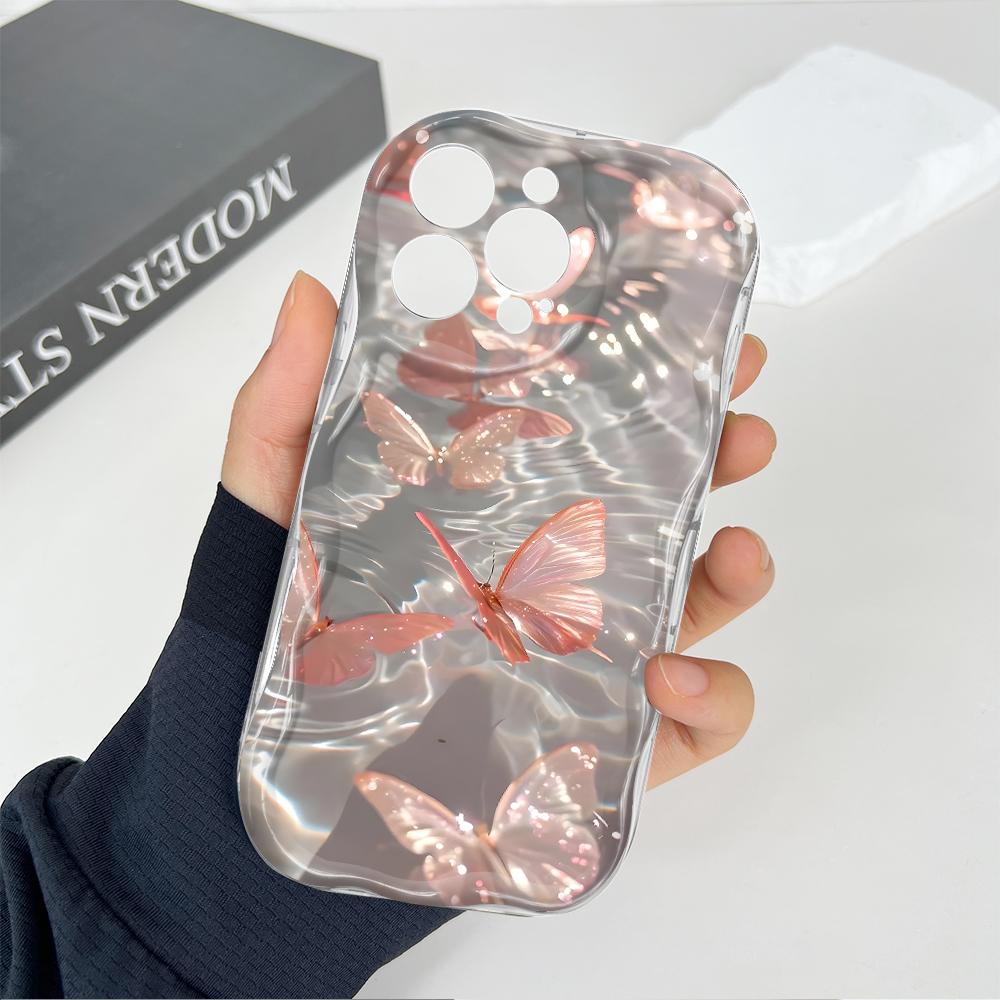 Mielas animacinio rašto kreminės tekstūros korpusas, banguotas kraštas, minkštas silikoninis dangtelis, skirtas Samsung
