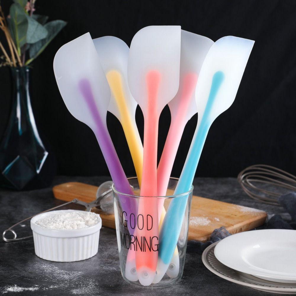 Long Handle Baking Spatula Translucent Cake Spatula Silicone Cream Spatula  Baking Stir Tools