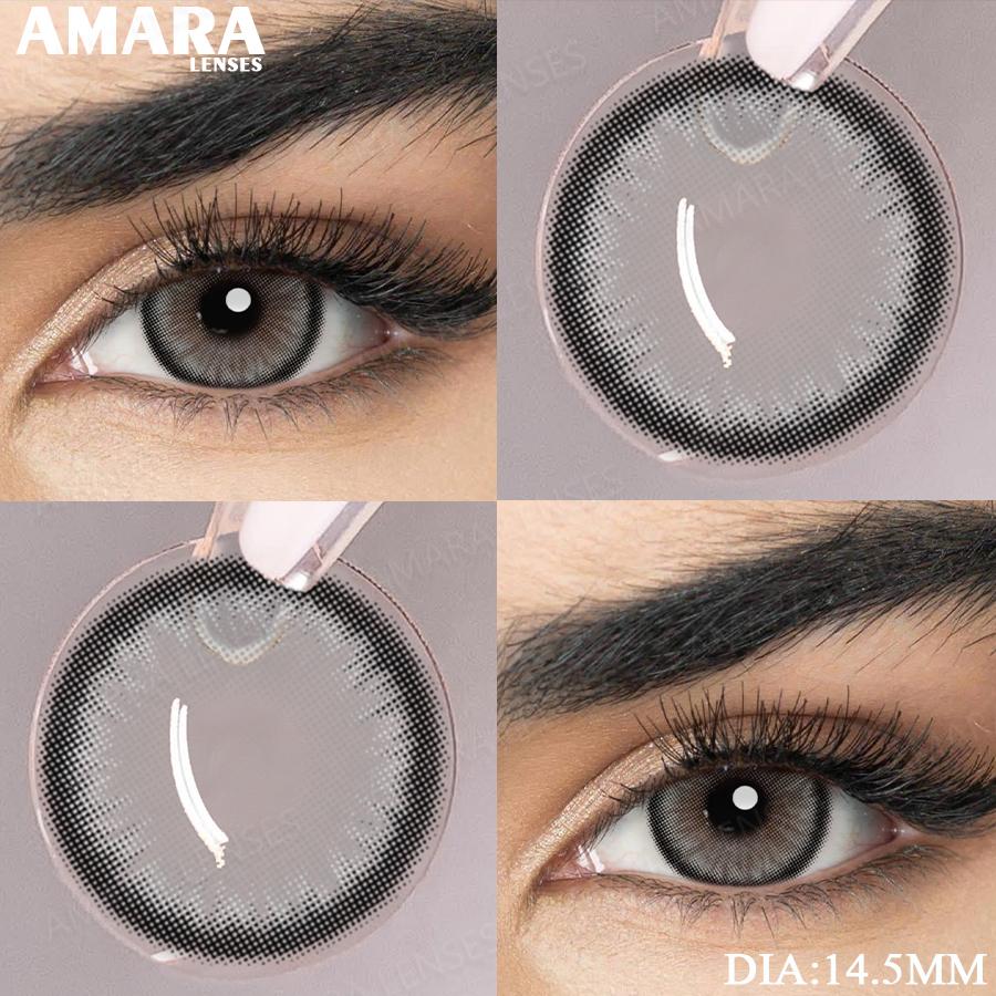 AMARA Colored Contacts Lenses Brown Eyes Natural Contacts Gray Beautiful Pupils Blue Eye Lens Yearly Green Beauty Makeup Lens