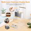 2 Pcs Acrylic Display Stand 3/4 Tier Wallet Display Stand Women Handbag Purse Display Shelf Jewelry Racks Makeup Storage Shelves