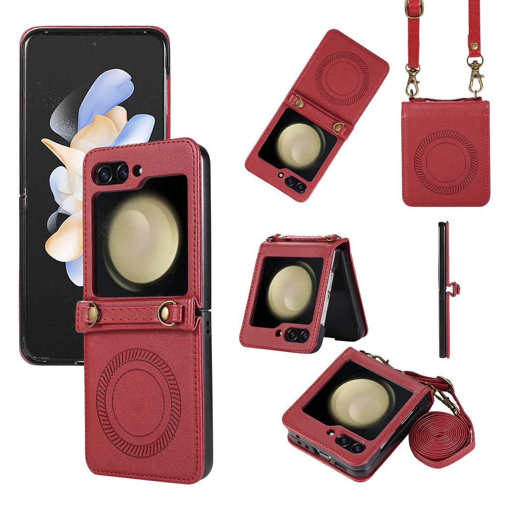 Custodia pieghevole coreana ZFLIP3/4/5 per telefono con cordino di ricarica magnetico