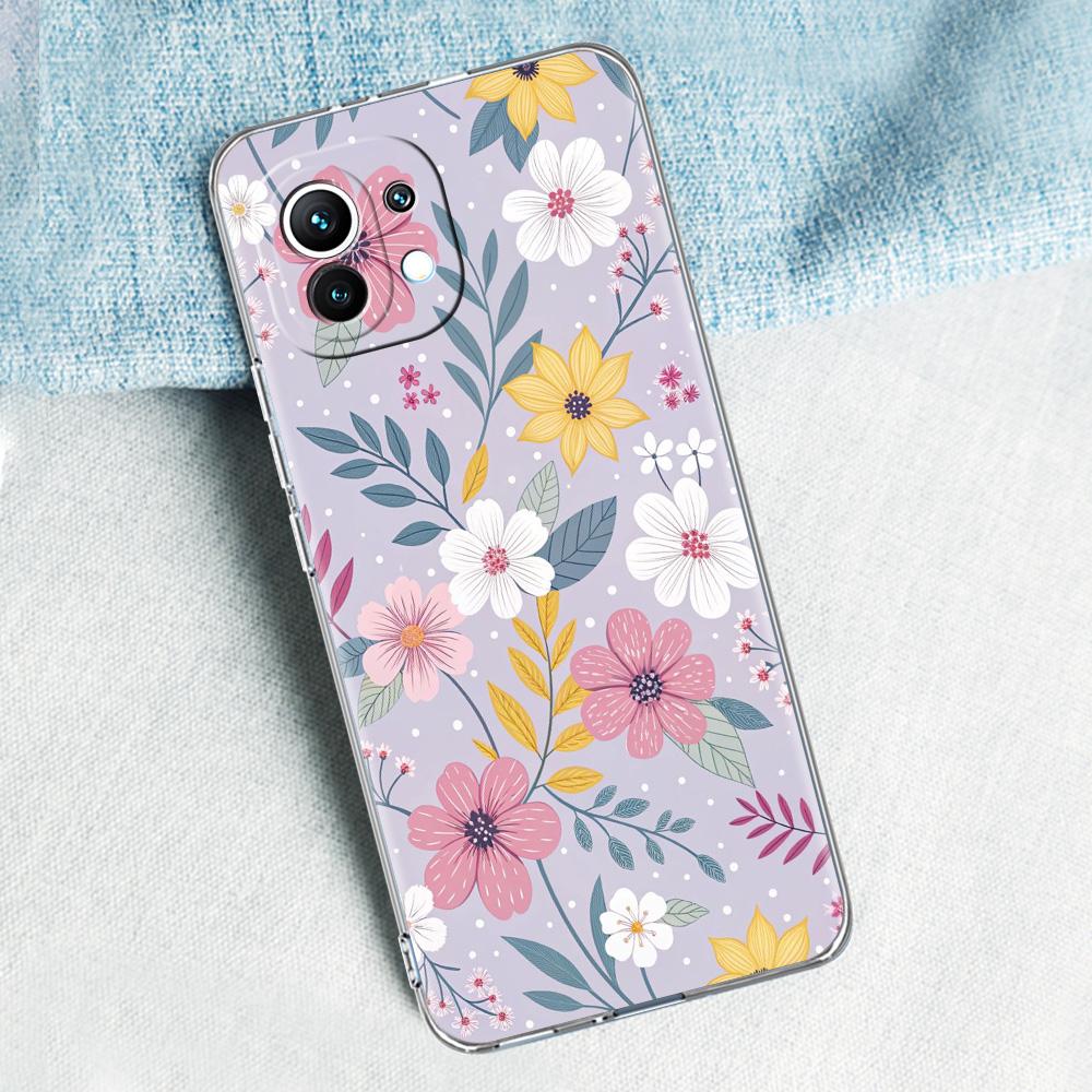Case For Xiaomi Mi 15 14 13 12 11 Lite 15T 13T 12T Pro Poco X7 X6 X5 Pro 5G X3 NFC F7 F6 F5 Cover Stylish Flower Patterned
