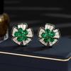 Nuovi orecchini a bottone floreali tridimensionali con strass completi 2025 per donna