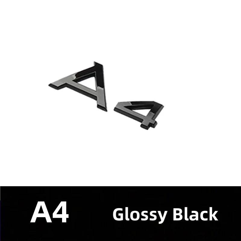 2026 Car Rear Trunk Emblem Sticker For Audi A3 A4 A5 A6 A7 A8 Q3 Q5 Q7 Original Size Quarrto Sline Emblem ABS Black Refit Accessories