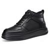 New British Style Mid-High Top Canvas Shoes: Lightweight, Breathable, Thick Sole, Hidden Heel, 10CM Casual Sports Shoes for Men