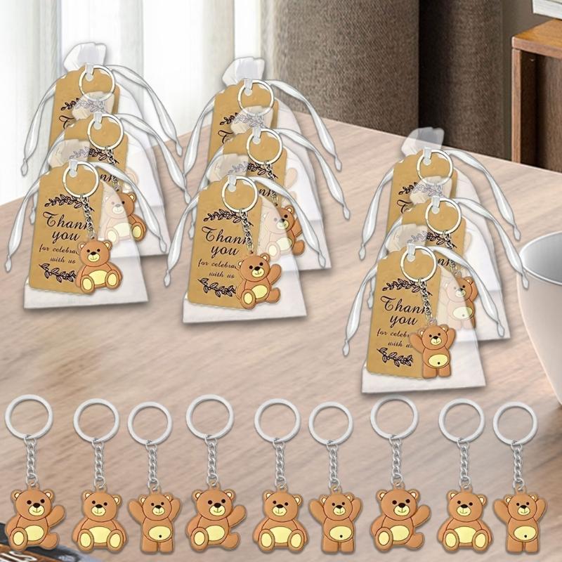 30 Pack Elegant Cartoon Mixed Materials Keychain Charm Pendant Versatile Dress Up Charm Accessory for Everyday Use