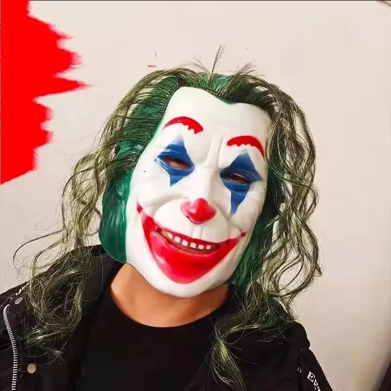 Masca Joker de Halloween Cosplay Costum de Clown Recuzită de Petrecere Față Completă Amuzant Teror Decorare Accesorii Costum