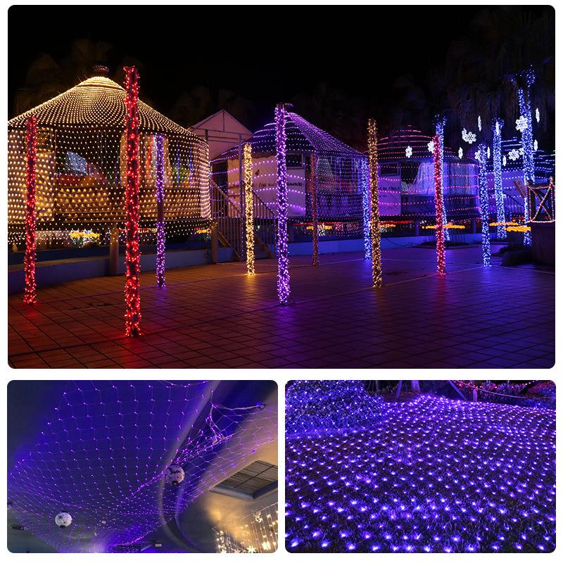 Twinkling LED Fishing Net Star Lights: Waterproof Outdoor Fairy Lights for Lawn and Square Decoration