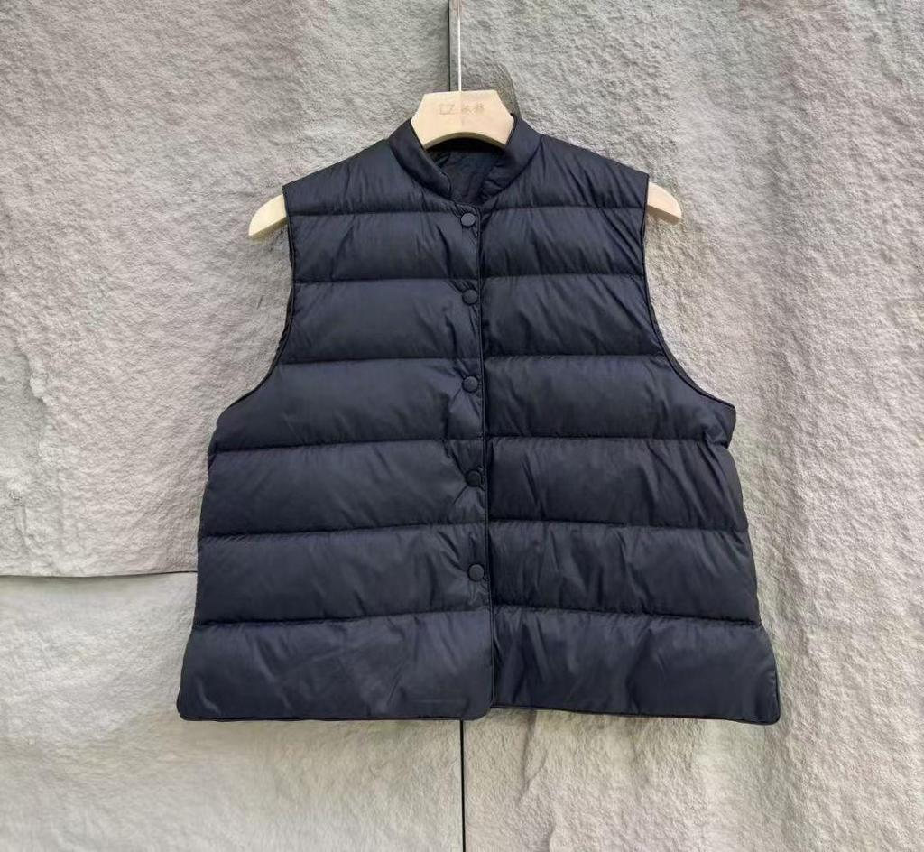 2025 Women's Lightweight Stand-Up Collar Down Vest – Trendy Autumn/Winter Sleeveless Gilet In White Duck Down