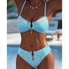 2026 New European and American Style Geometric Printed Bikini Split Swimsuit Women's Thin Sexy Three-point Beach Swimsuit