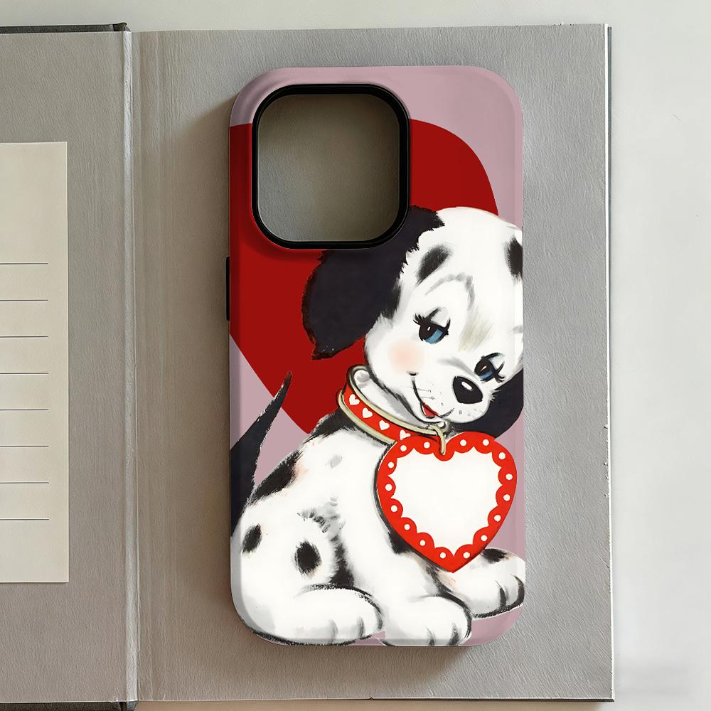 

Luxury Y2K Cartoon Dog Phone Case for iPhone 17 16e 16 15 14 13 12 11 X XS XR XSMAX 7 8 Air Pro Max Plus Luxury Double-layer iPhone 17