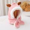 Yousheng Baby Hat Winter Warm Thickened Plush Antler Design Windproof Temperature-Locking Soft Baby Outdoor Cap with Scarf Design