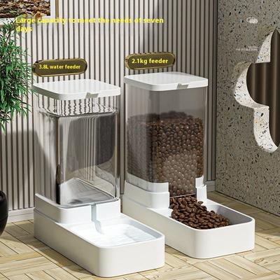 Automatic Cat Feeder & Water Dispenser with Gravity Food Storage Container for Cats and Dogs