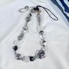 Elegant Flower Bead Pendant Accessory Y2K Heart Phone Charm Strap Hangings Charm