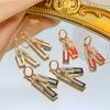 Unique Design Shiny Crystal Zircon Square Dangle Earrings for Women Gold Color Rhinestone Geometric Earring Trend Jewelry Gift