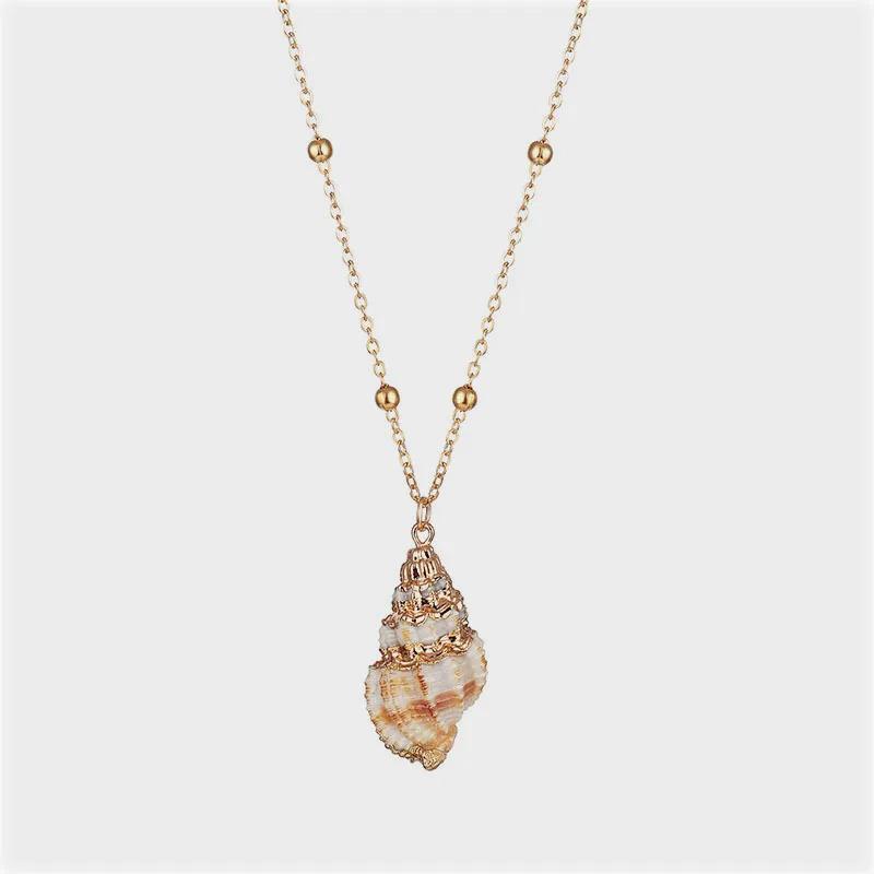 

Shell Pendant Necklace Natural Shell Gold Color Cowrie Women Best Friend Shellfish Seashell Necklace Bohemian Jewelry for Femme
