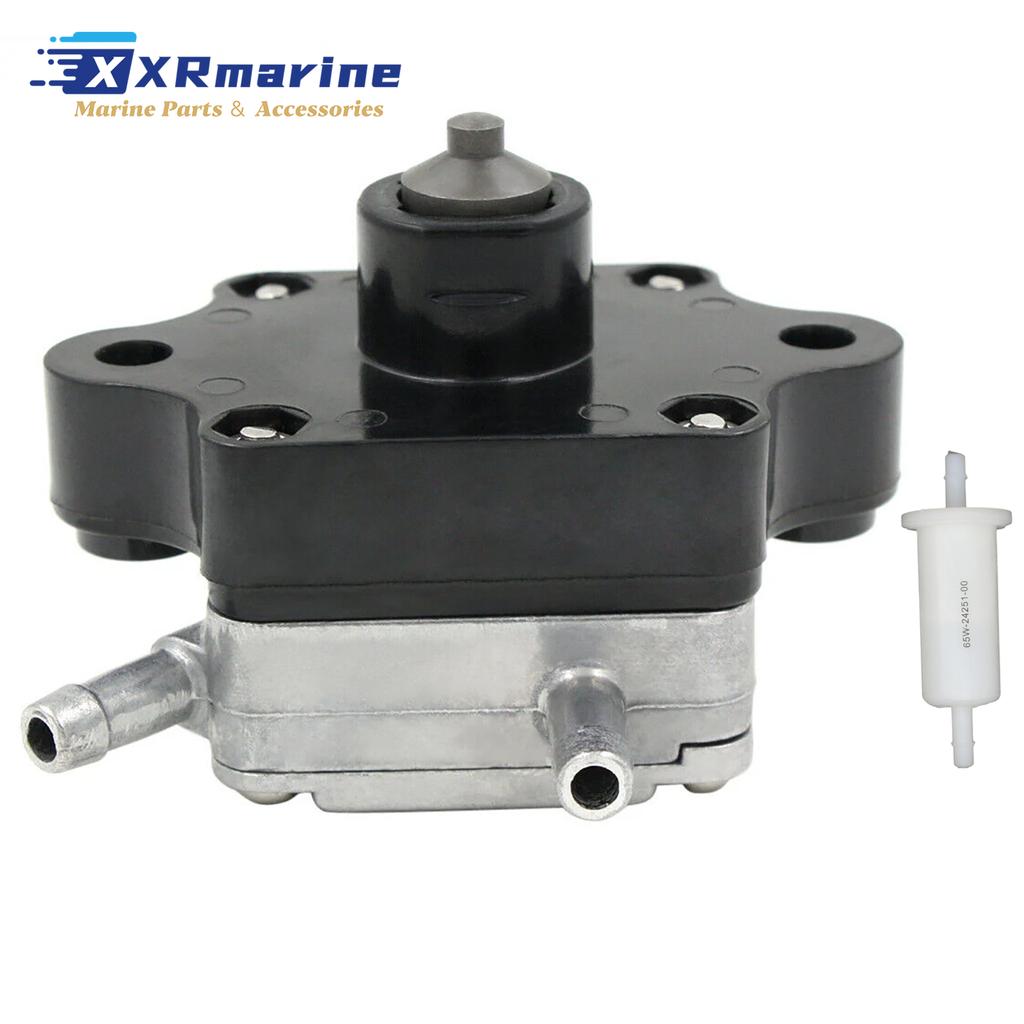 Outboard Fuel Pump W/ Fuel Filter 65W-24251 Fits for Yamaha 4 Stroke 9.9HP 15HP F9.9 F15 Motors 66M-24410 Boat Engine Parts