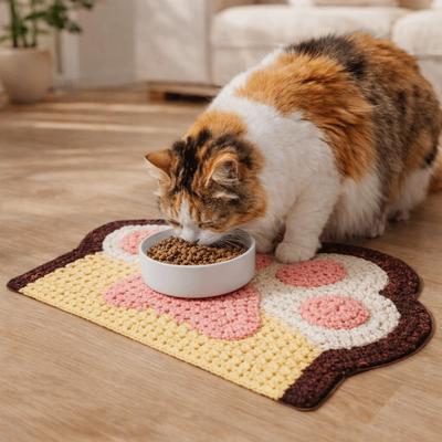 Anti-Slip Pet Feeding Mat Anti Overflow Wear Resistant Cat Dining Mat Cat Claw Shape Stain-Resistant Dog Bowl Mat Car Travel