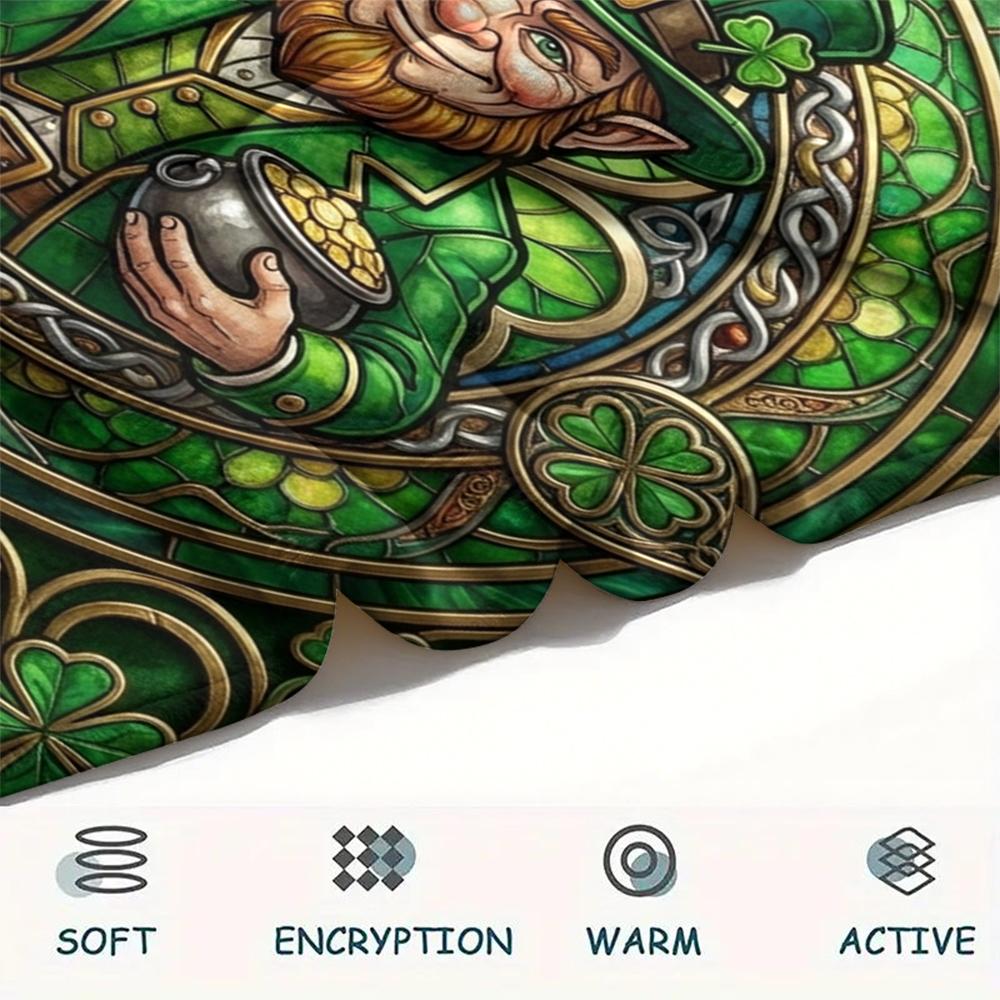 1 Stück St. Patrick's Day Motiv Flanelldecke, Hohe Qualität, Bequem für alle Jahreszeiten, Heimdekoration, Wärme und Komfort, Perfekt für Weihnachtsgeschenke W71