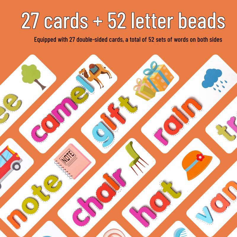 Cross-border Fun Wooden Word Battle Game: 26 Alphabet Matching Blocks Educational Toy