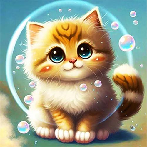 Plná čtvercová kulatá diamantová malba sada kočka pes domácí dekorace 5D diy vyšívací mozaika zvířata fantasy nástěnné umění